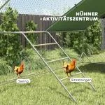 Lekställning för Höns Justerbar Silver och Naturfärgad Trä för Hönshus Aktivitetsleksak med Gunga och Sittpinnar 82x150x110 cm