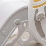 Trädgårdsrutschkana Barnrutschkana Grå Vit av Plast för Lekplats och Trädgård Fristående med Raketdesign för Barn 1,5-3 År