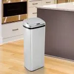 Automatisk Soptunna med Sensor Rostfritt Stål Beröringsfri Avfallshantering Silver 50 L
