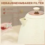 Vattenkokare 2200 W med Utsiktsfönster, Filter och Snabbkokning, Beige