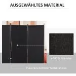 Rumsavdelare, 3-panelers Sekretessskärm, Metallram, Svart