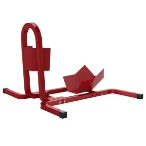 Motorcykelstöd, Justerbart, för 17–21" / 430–530 mm Framhjul, Metallrött