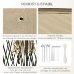 Lusthus Paviljong Pop-Up Partytält Beige av Polyester och Metall för Trädgård och Camping Vintertätt Tält med Dubbeltak 3,3 x 3,3 m