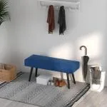 Stoppad Sängbänk, Sammetslook, Blå, 100 x 36 x 45 cm