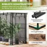 Odlingsbur med Nät Svart Stål och Plast för Trädgård Skyddsbur mot Fåglar och Insekter med Dörr Rymlig och Enkel Åtkomst