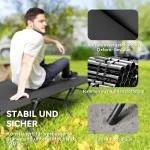 Tältsäng Campingsäng Hopfällbar Säng Svart av Oxford ve Metall för Camping ve Resor Extra Bred Gästsäng 200 x 100 x 36 cm