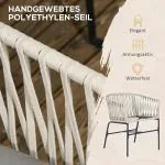 Uteplatsstolar i Boho-stil, Set om 2, Sittkuddar, Tvättbart Överdrag, Metallram, Beige