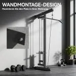 Roddmaskin för Träning och Väggmonterad Fitnessmaskin för Hemmagym Hållbar och Stabil Svart Stål för Styrka och Motion och Träning