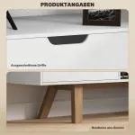 TV-Bänk TV-Skåp Vit av Trä för Vardagsrum Lowboard med 2 Skåp och Hyllor upp till 65 Tum 150 x 39 x 50 cm