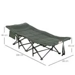 Campingsäng Solsäng Grå av Stål och Oxford Tyg för Simbassäng och Balkong Hopfällbar med Väska och Mugghållare 120 kg 186 x 68 x 48 cm