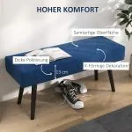 Stoppad Sängbänk, Sammetslook, Blå, 100 x 36 x 45 cm