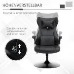 Ergonomisk Gamingstol med Gungfunktion, Bekväm Kontorsstol i Konstläder, Höj- och Sänkbar Sits för Spel och Arbete, Svart
