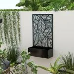Blomlåda Väggmonterad Planter med Spaljé Svart av Metall för Trädgård och Balkong Upphöjd Bäddkruka för Klätterväxter 61 x 23 x 113 cm
