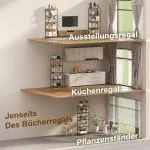 Bokhylla 5 Plan Brun Spånskiva och Metall för Vardagsrum och Kontor Förvaringshylla med Melaminyta Robust och Tålig Design