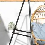 Hängstolsram Stativ Svart av Stål för Inomhus och Utomhusbruk Stabilt Stativ för Hängande Stolar Lastkapacitet upp till 150 kg 178 x 143 x 180 cm