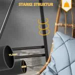 Hängstolsram Stativ Svart av Stål för Inomhus och Utomhusbruk Stabilt Stativ för Hängande Stolar Lastkapacitet upp till 150 kg 178 x 143 x 180 cm
