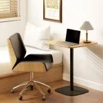 Matbord Kvadratiskt Stabilt Natur och Svart Stål för Kök och Vardagsrum MDF-skiva Modern Design 60 cm