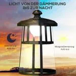 Trädgårdslykta Gatulykta Svart av Plast för Trädgård Solar LED Lampa med Ljussensor Kallt Vitt Ljus 122 cm