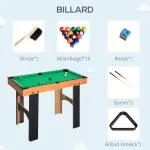 Spelbord Multispelbord Flerfärgad av MDF och Stål för Barn och Vuxna 4-i-1 Fotboll Hockey Bordtennis Biljard 87 x 43 x 73 cm