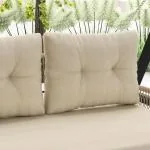 Hammock Rottinggunga 2-Sits Beige av Rotting ve Metall för Trädgård ve Balkong Hängbänk med Kuddar ve Kedjor 115 x 66 x 44 cm