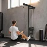 Roddmaskin för Träning och Väggmonterad Fitnessmaskin för Hemmagym Hållbar och Stabil Svart Stål för Styrka och Motion och Träning