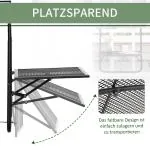 Balkongbord Hängbord Fällbart Svart av Metall för Balkong och Terrass Väderbeständigt Bord för Räcken 60 x 40 cm