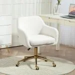 Kontorsstol Skrivbordsstol Krämvit av Sammetslook och Stål för Kontor Höj och Sänkbar Snurrstol Relaxstol