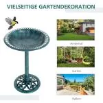 Fågelbad Vilda Fågelbad Grön av Plast för Trädgård och Balkong Fågelmatare med Stativ för Vilda Fåglar Dekorativ 69,5 cm