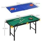 Spelbord Multispelbord Grön av Stål och MDF för Barn och Vuxna 2-i-1 Bordtennis och Biljard Multifunktionell 140 x 63 x 60-80 cm