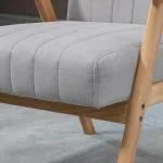 Öronlappsfåtölj i Ljusgrått Tyg, Bekväm Relaxstol med Armstöd, Elegant Loungestol i Skandinavisk Design, Ljusgrå, 64 x 70 x 72 cm