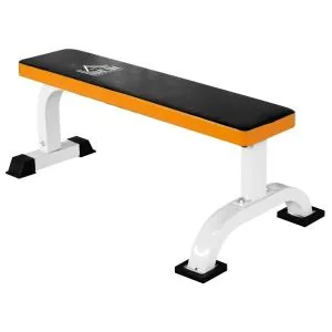 Platt Träningsbänk, Multifunktionell Fitnessbänk för Styrketräning Hemma, Stål, Svart, 112 x 62 x 43 cm