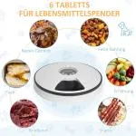 Automatisk Foderautomat för Husdjur, Programmerbar Matare med 6 Fack, LCD-Display och Timer för Katt och Hund, Vit/Grå