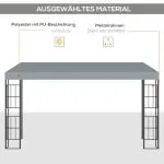 Pergola med Justerbart Tak, Modern Trädgårdspaviljong i Metall, Skapar Skugga och Rumskänsla på Uteplatsen, Grå, 4 x 3 m