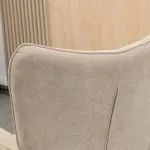 Vingstol med Pall Relaxstol Beige av Tyg med Sladdlook och Trä för Vardagsrummet Stoppad Fåtölj TV Stol Bekväm Design