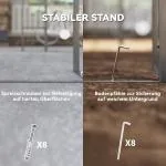 Lusthus Trädgårdspaviljong med Dubbeltak Mörkgrå av Metall ve Tyg för Trädgård ve Terrass Partytält med UV-Skydd 3 x 3 m