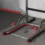 Power Tower Stabil Svart för Hemmaträning och Styrketräning med Klimmstång Dipstation och Vaddering för Hemmagym och Sport