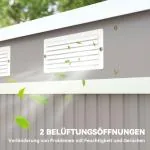 Redskapsbod med Ventilationsfönster och Skjutdörrar för Förvaring Hållbar och Stabil Ljusgrå Galvaniserat Stål 213 x 130 x 172 cm