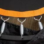 Studsmatta Fitness Rebounder Hopfällbar Svart av Stål och Tyg för Vuxna Ministudsmatta med Handtag 100 kg Ø 102 cm