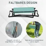 Knäpall Stabil Mörkgrön Stål för Trädgårdsarbete med Mjukt Skum och Hopfällbar Design för Avlastning Upp till 150 kg 58 x 28 x 49 cm