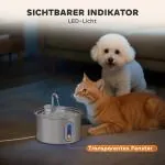 Kattfontän 2.5 L och Vattenfontän för Katter med Tyst Pump och Aktivt Kolfilter Hållbar och Säker Vit Plast 19.4 x 19.4 x 18.7 cm
