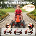 Trampbil Go-kart Röd Metall och Plast för Barn 3-8 År Trampfordon med Justerbar Sits och Handbroms Säker och Rolig Lek