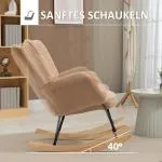 Gungstol Accentstol Brun av Imiterat Lammskinn för Sovrum och Vardagsrum Relaxstol Bekväm Sittplats Lastkapacitet upp till 120 kg