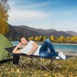 Campingsäng Hopfällbar Säng Svart av Oxford Tyg och Stål för Camping och Utomhusaktiviteter Robust med Bärväska 190 x 68 x 52 cm