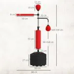 Boxningssäck Fristående med Justerbar Höjd för Träning och Motion Hållbar och Stabil Röd Konstläder och Stål 160–230 cm