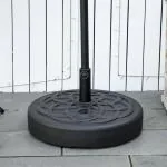 Parasollställ Paraplyfot Rund Paraplyhållare Svart av Plast för Balkong och Terrass Fyllbar Paraplyvikt 35 kg Ø 38/48 mm