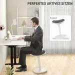 Kontorspall Pendelpall Grå av Mesh och Metall för Kontoret Ergonomisk Snurrstol Höjdjusterbar Bekvämt Arbete