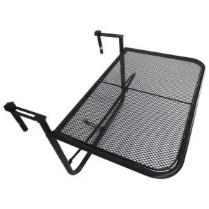 Hängbord för Balkongräcke Fyrkantigt Balkongbord Metall Höj- och Sänkbart Klaffbord för Små Utrymmen Svart 60 X 56,5 X 45 Cm