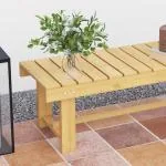 2-Sits Trädgårdsbänk Massivt Trä Vattentät och Hållbar för Balkong Trädgård och Terrass Naturlig 110 X 38 X 35 Cm