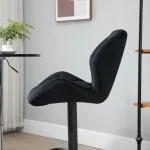 Barstolar i Konstläder 2-Pack, Snurrbara Köksstolar med Ryggstöd, Justerbar Höjd och Bekväm Sits, Svart, 51,5 x 57,5 x 93-114,5 cm