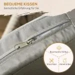 Uteplatsstolar i Boho-stil, Set om 2, Sittkuddar, Tvättbart Överdrag, Metallram, Beige